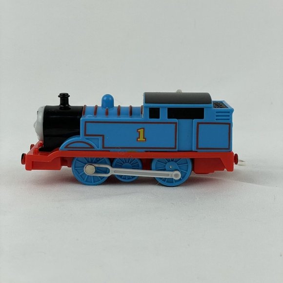 Thomas & Friends Train Trackmaster Motorized Engine 2009 Mattel Blue w/Red Car - Picture 4 of 13